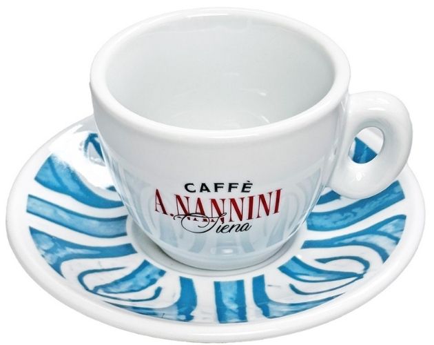 Cappuccino cup and blue saucer - Nannini