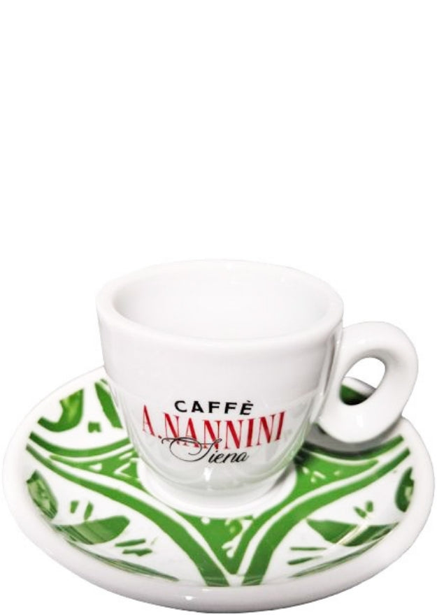 Espresso cup and green saucer - Nannini