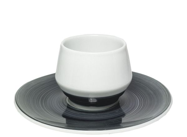 Set of 4 white and grey espresso cups (Collection: Maniko) - Club House