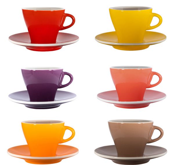 Colorful cappuccino cups set 6 pieces