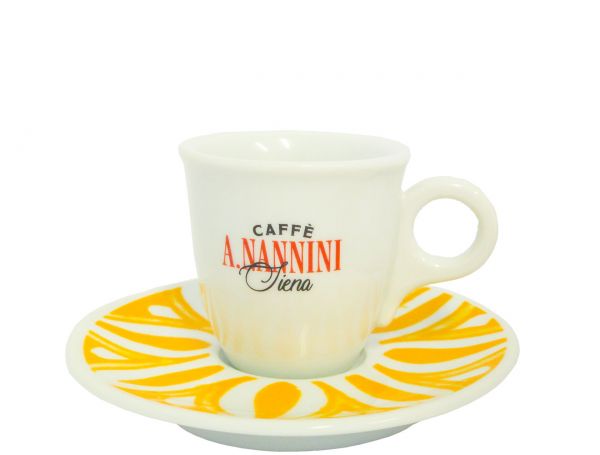 Nannini Espressocup yellow » Saucer with ornaments